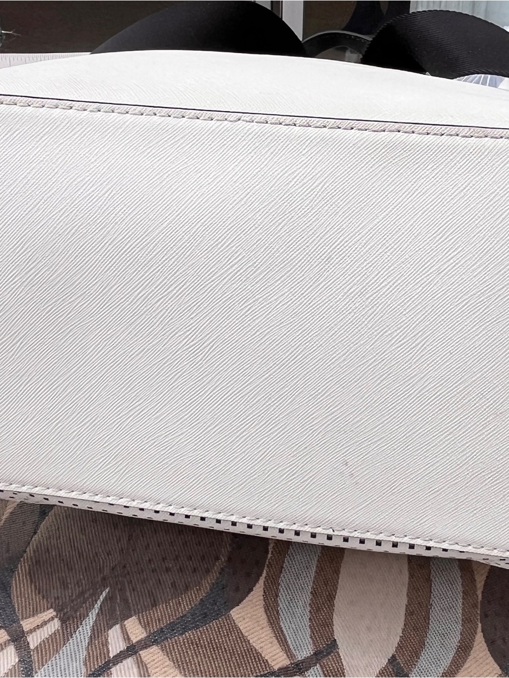 Michael Kors White Perforated Backpack with Black Trim - Picture 4 of 10